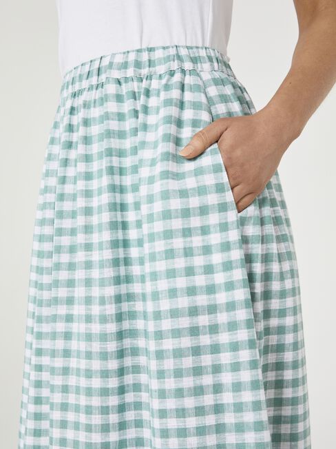 Pixie Midi Tiered Skirt, Green, hi-res