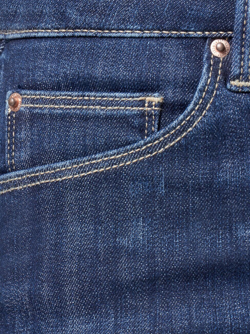 Aggie Mid Waisted Pedal Pusher, Dark Indigo, hi-res
