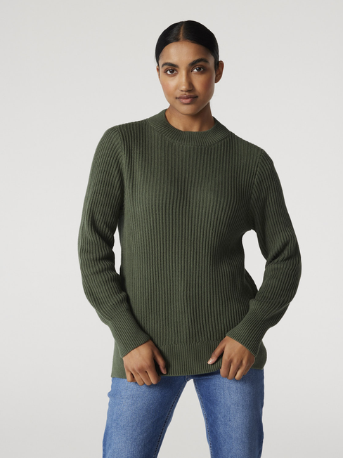 Eden Stand Neck Knit, Thyme, hi-res