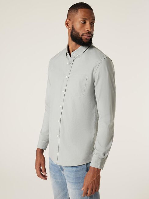 LS Heston Oxford Shirt, Steel, hi-res