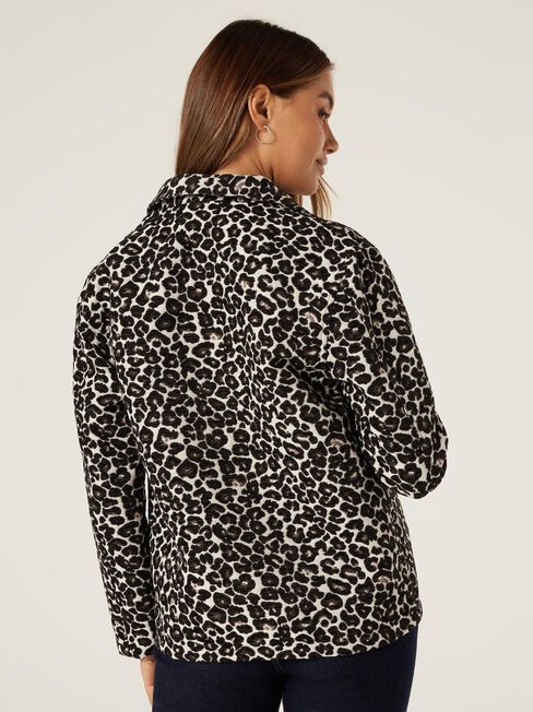 Shae Animal Print Shacket, Camel Leopard, hi-res