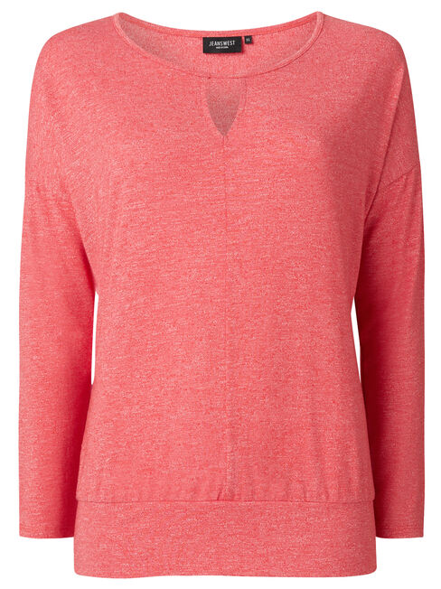 Avery Basque Hem Top, Orange, hi-res