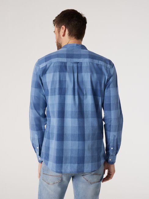 LS Noel Check Shirt, Blue, hi-res