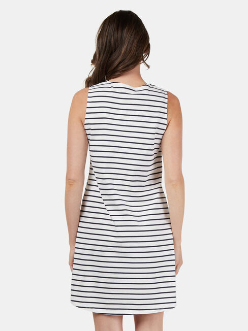 Izzy Sleeveless Jersey Dress, Stripe, hi-res