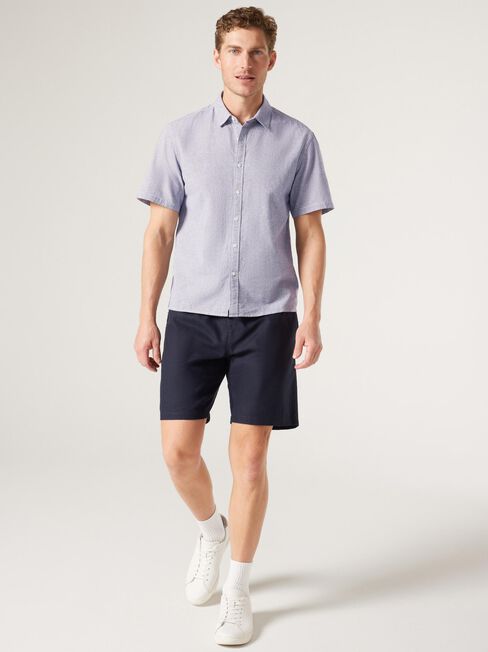 Short Sleeve Kai Textured Shirt, Ink, hi-res