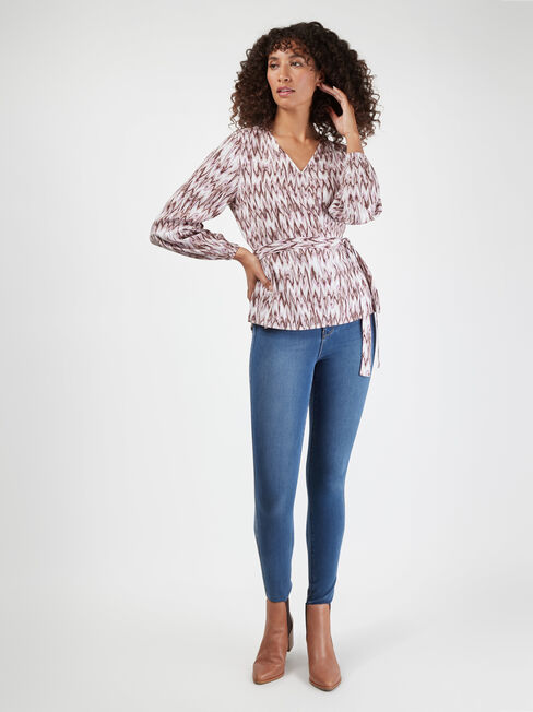 Valentino Cross Over Top, Purple, hi-res