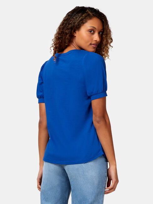 Willow Puff Sleeve Top, Blue, hi-res