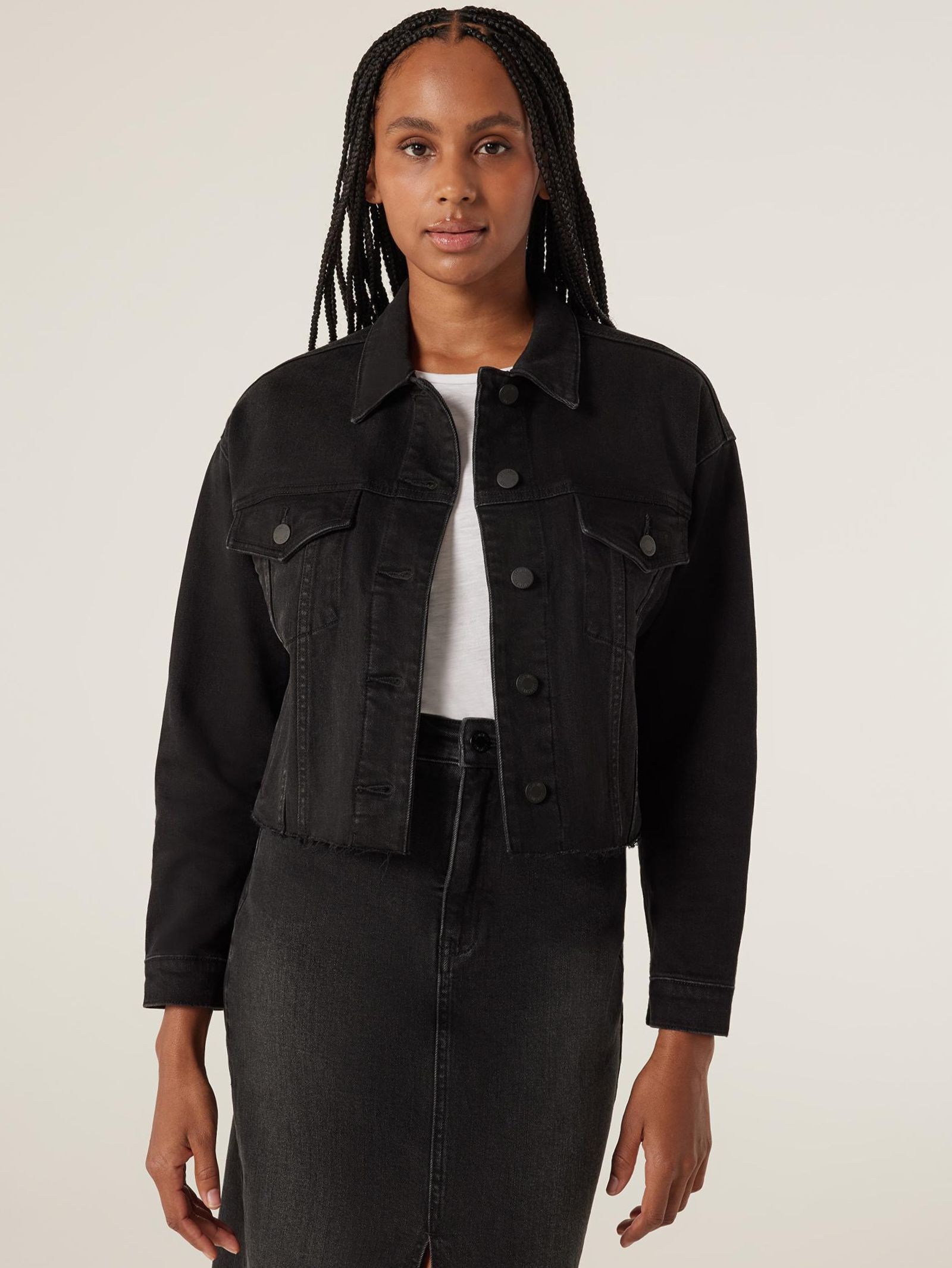 Black denim jacket womens australia top