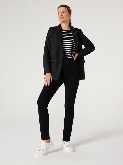 Essential Long Sleeve Crew Neck, Black, hi-res