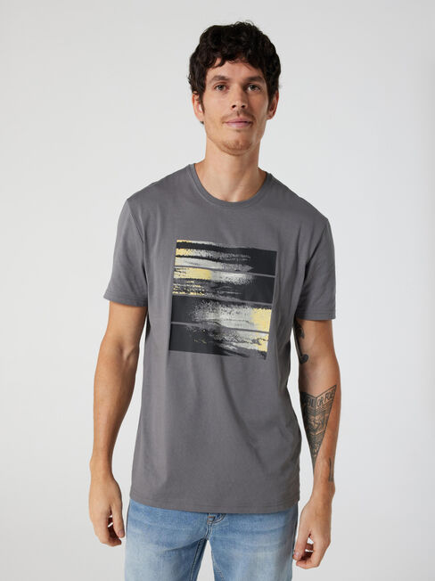 SS Arlo Print Crew Tee, Grey, hi-res