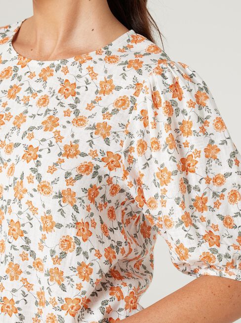 Eliana Puff Slv Top, Trailing Floral, hi-res