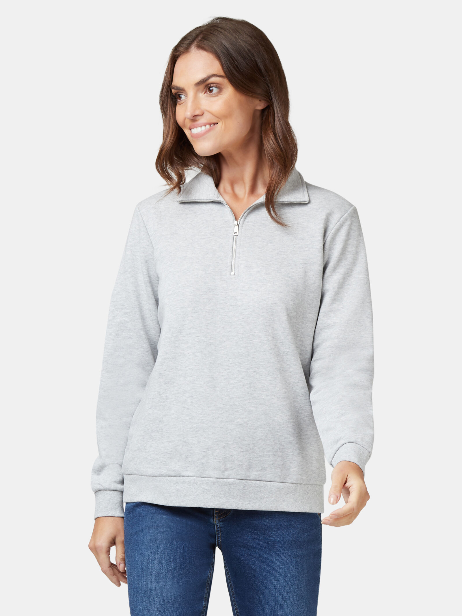 Zip front sweat top