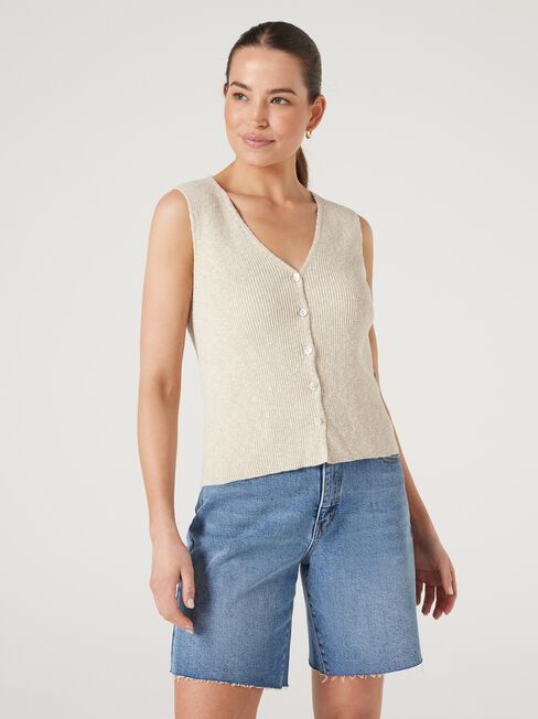 Penelope Button Thru Top, , hi-res