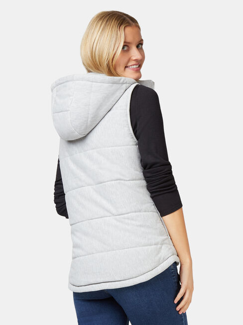 Bella Padded Vest, Grey, hi-res