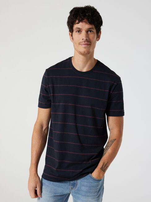 SS Grant Stripe Crew Tee, Ink, hi-res