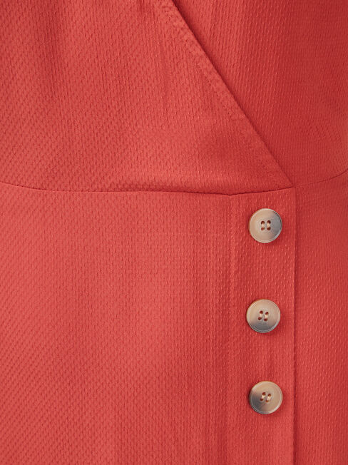 Sandy Concave Long Sleeve Dress, Red, hi-res