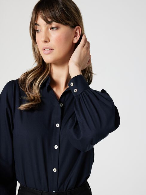 Dina Blouson Slv Shirt, Ink, hi-res