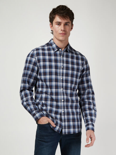 LS Ryan Check Shirt, Blue, hi-res