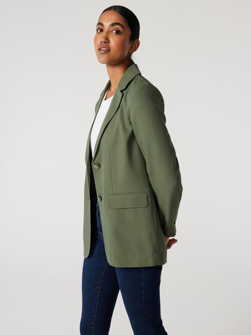 Harper Boyfriend Blazer, Thyme, hi-res