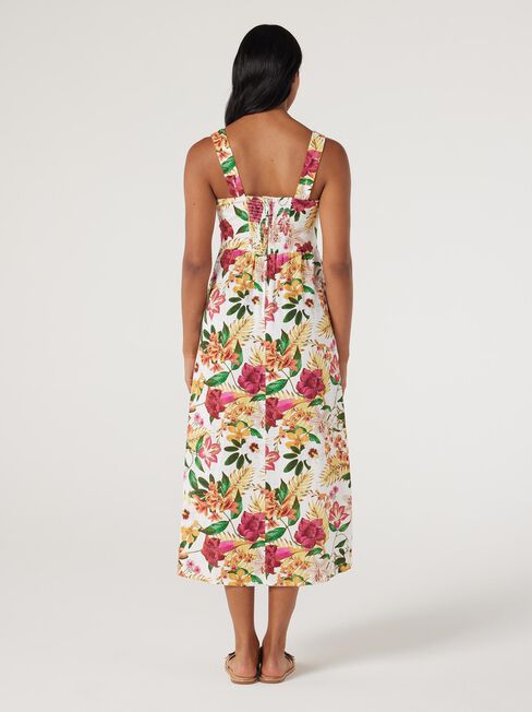 Pia Shirred Back Dress, Tropical Punch, hi-res