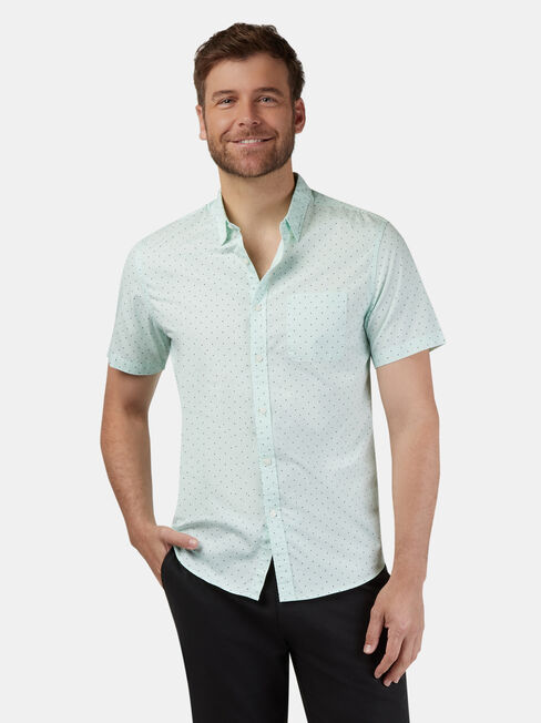 Mercer Short Sleeve Print Shirt, Green, hi-res