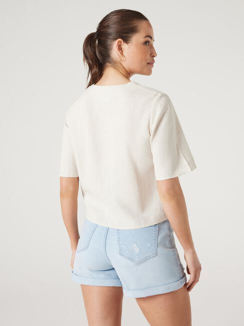 Demi Tie Front Top, Sand, hi-res