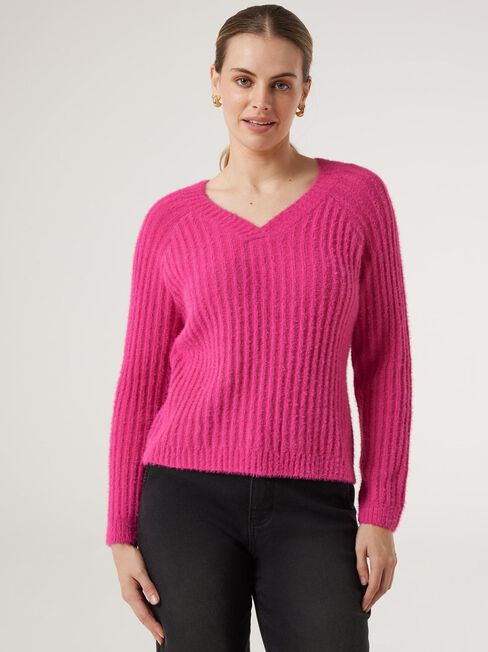 Faye Fluffy Knit, Pink Glo, hi-res