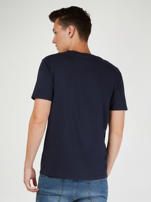 SS VW Beach Print Crew Tee, Blue, hi-res