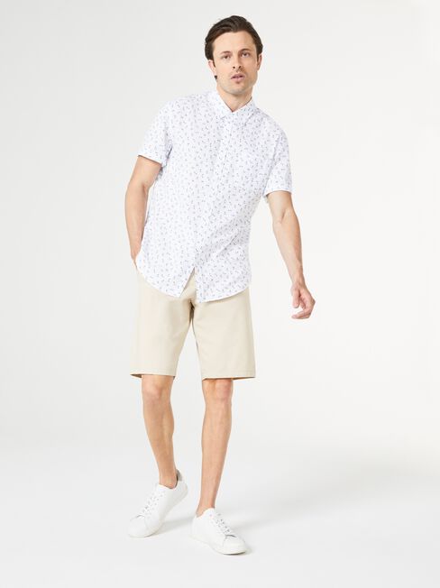 SS Pierson Print Shirt, White, hi-res