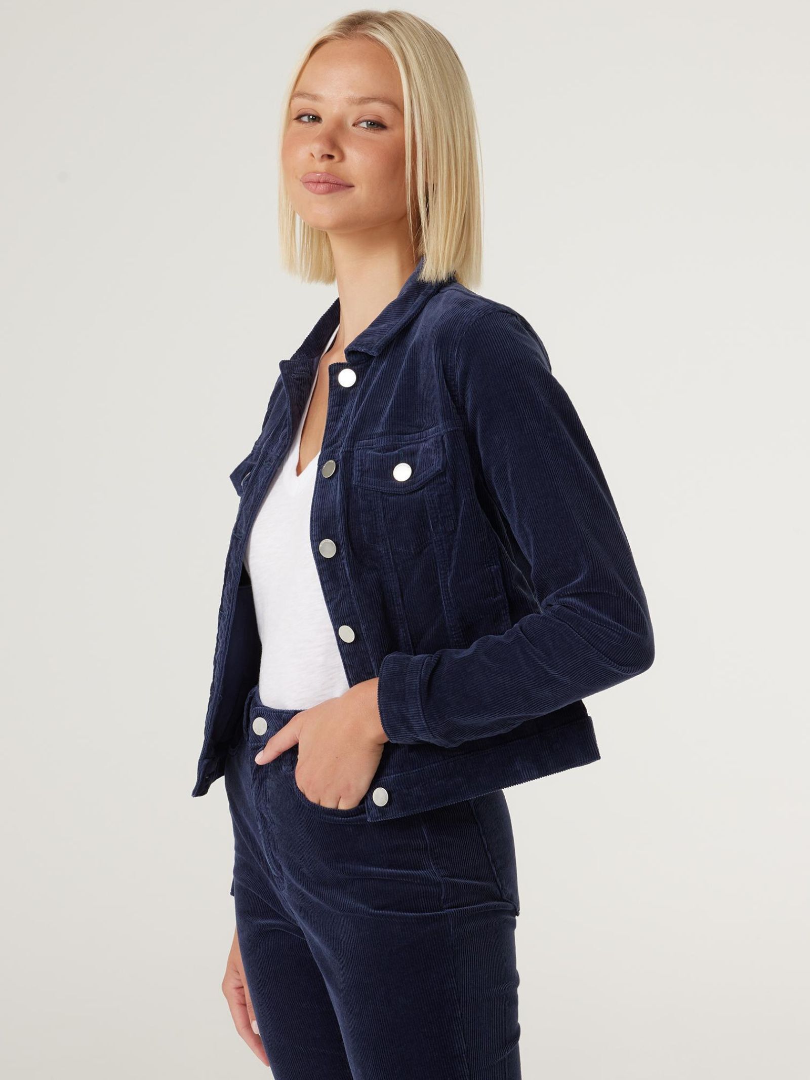 Navy corduroy jacket womens sale