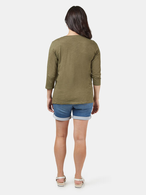 Hendy Henley Maternity Tee, Green, hi-res