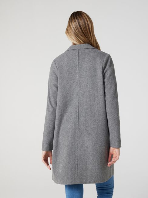 Sarah Longline Coat, Grey Marle, hi-res