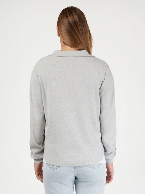 Bailey Zip Front Sweat, Grey, hi-res