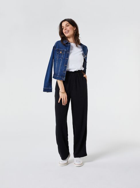 Piper Paperbag Relaxed Pant, Black, hi-res