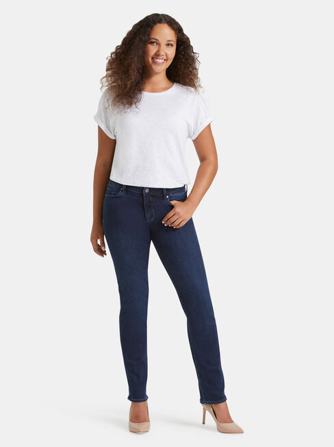 Slim Straight Jeans Deep Sea Blue, Dark Indigo, hi-res