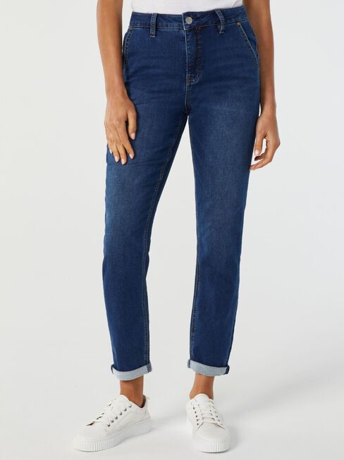 Louisa Slim Boyfriend Jeans, Dark Indigo, hi-res