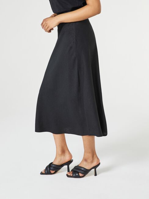 Sandie Midi Skirt, Black, hi-res