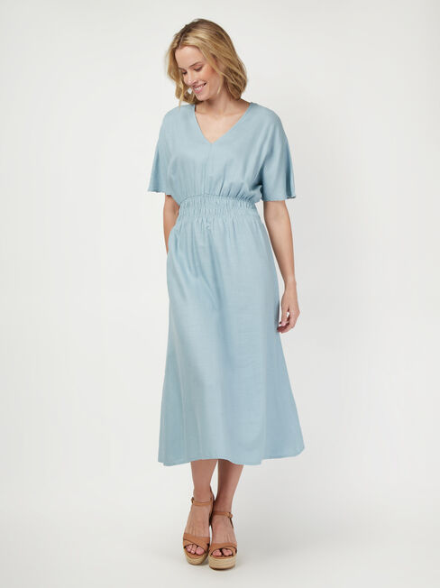 Edwina Midi Dress, Blue, hi-res