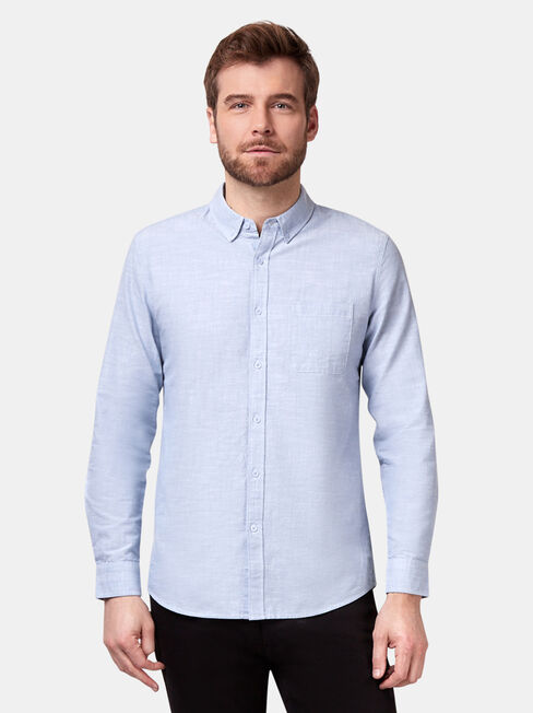Bennett Long Sleeve Textured Shirt, Blue, hi-res