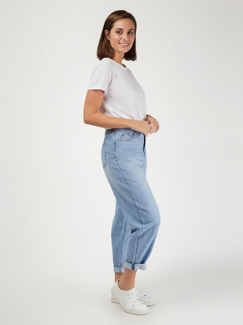 Penny Relaxed Straight Jeans, Light Indigo, hi-res
