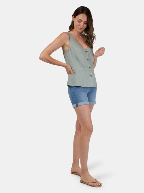 Tyla V-Neck Tank, Green, hi-res