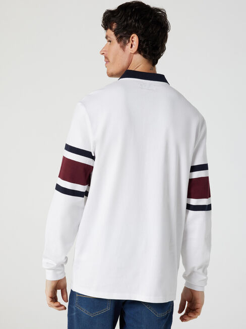 LS Axel Panel Stripe Rugby Polo, white Multi, hi-res
