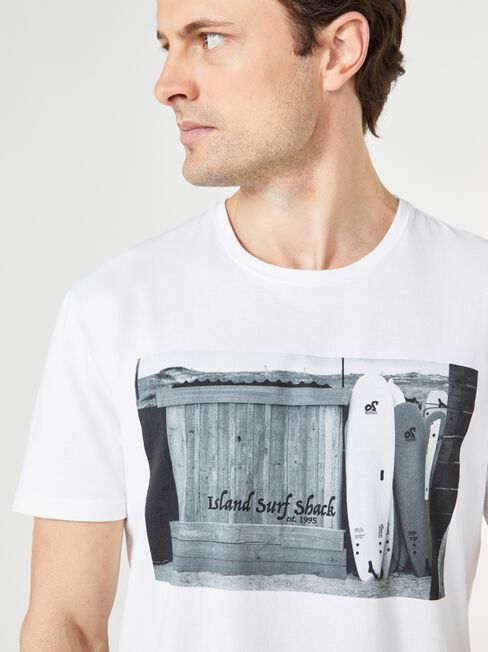 SS Wallace Print Crew Tee, White, hi-res
