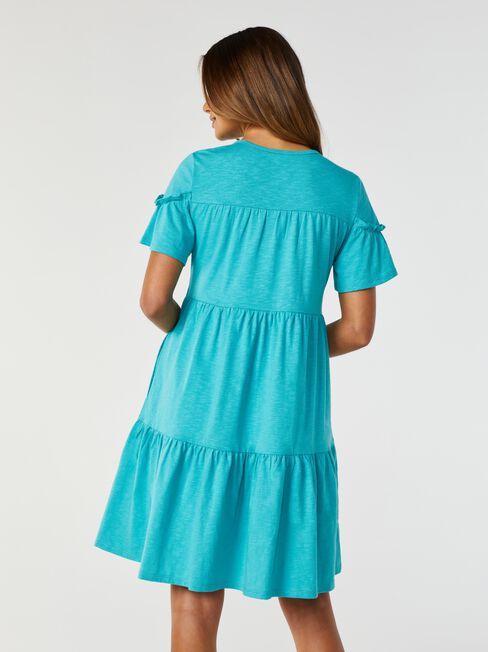 Blossom Jersey Dress, Green, hi-res