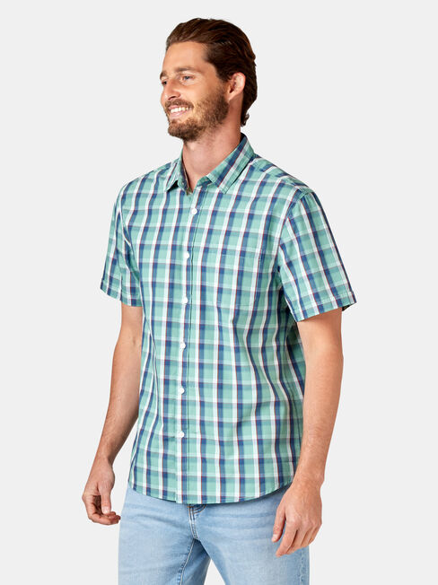Todd Short Sleeve Check Shirt, Stripe, hi-res