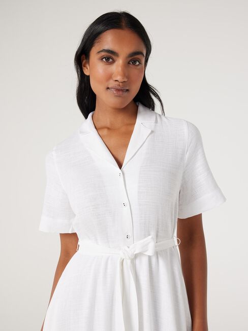 Lydia Shirt Dress, White, hi-res