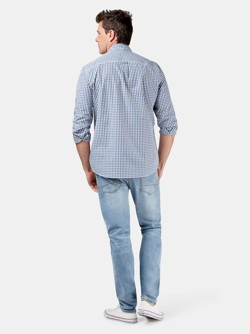 Calvin Long Sleeve Gingham Shirt, Blue, hi-res