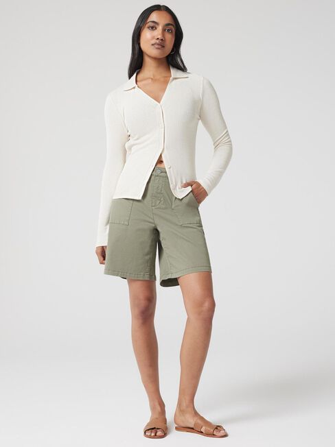 Libby Bermuda Denim Walk Short, Green, hi-res