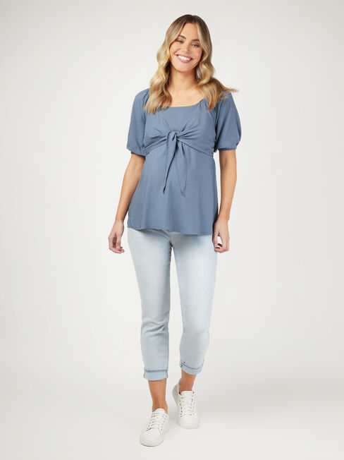 Charlie Maternity Tie Front Top