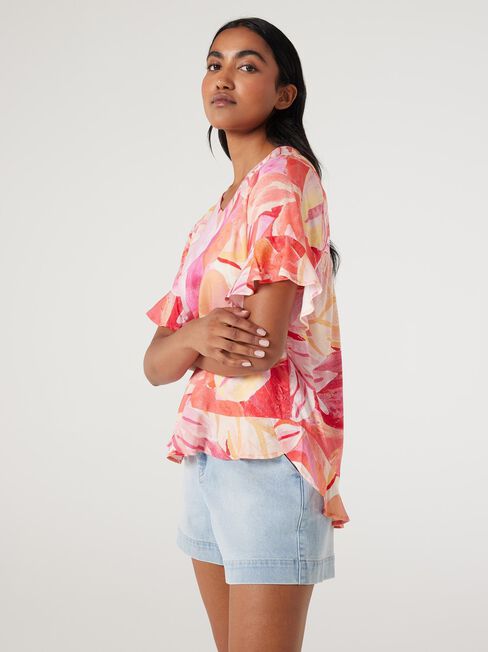 Rhea Floaty Blouse, Summer Sunset, hi-res